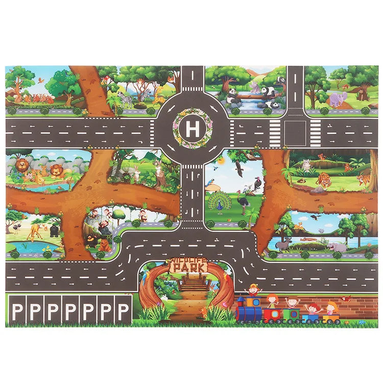 Car Adventure - Magic City Playmat™ - Kaupunki Auto leikkimatto