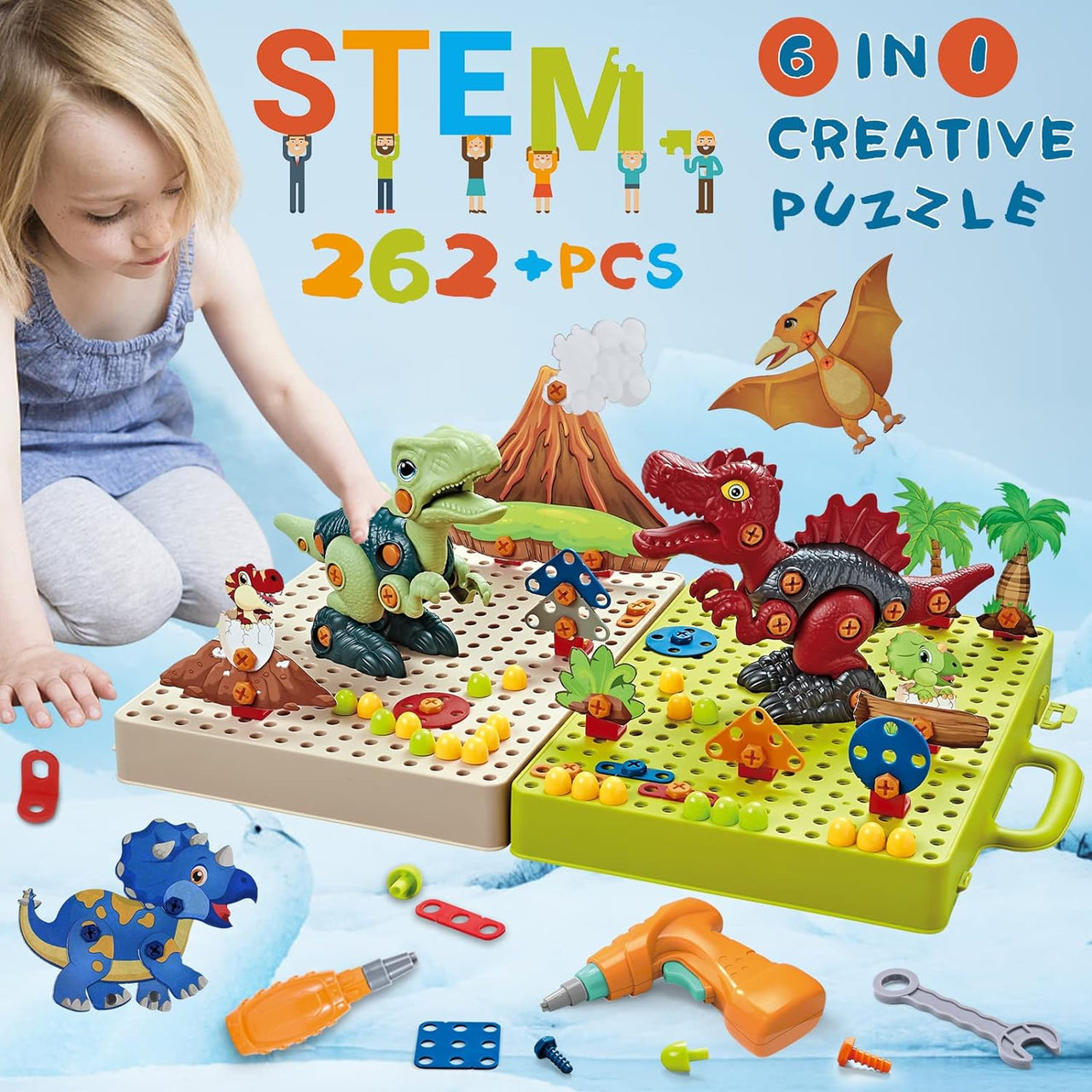 Little Dino Toolbox™ - Poraa & suunnittele - Dino Rakennuslelut