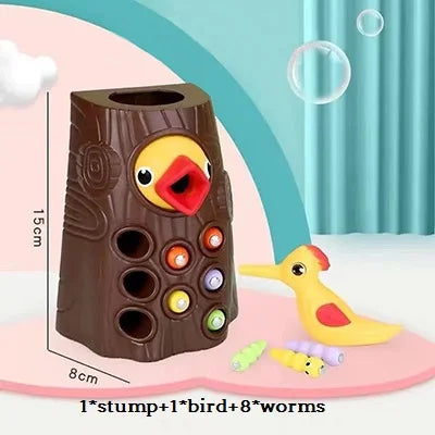 Magneettinen Woodpecker Game™ - Harjoittaa hienomotorisia taitoja - Magneettinen lautapeli