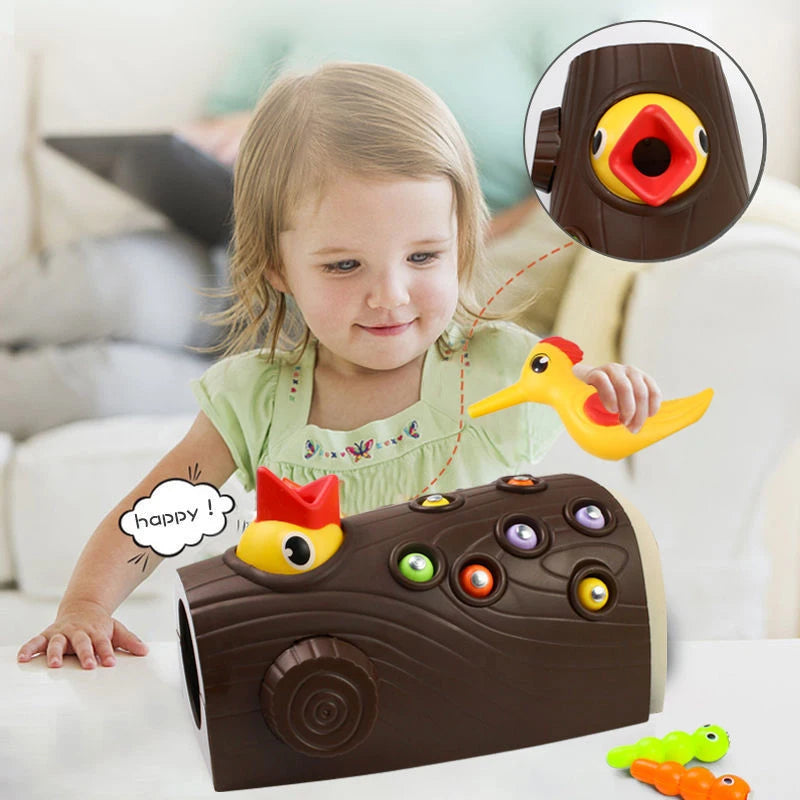 Magneettinen Woodpecker Game™ - Harjoittaa hienomotorisia taitoja - Magneettinen lautapeli