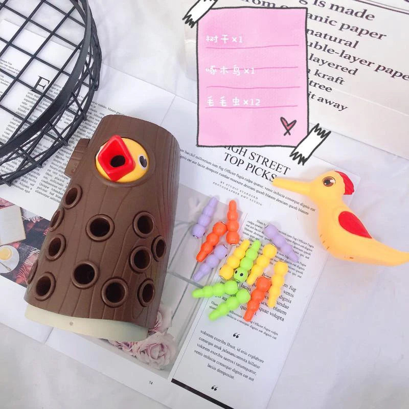 Magneettinen Woodpecker Game™ - Harjoittaa hienomotorisia taitoja - Magneettinen lautapeli