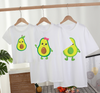 Mini Fashion™ - Samanlaiset asut perheelle- Avokado T-paita Valkoinen