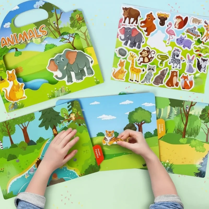 StickerFun – Värikäs & opettavainen - uudelleenkäytettävä tarrakirja