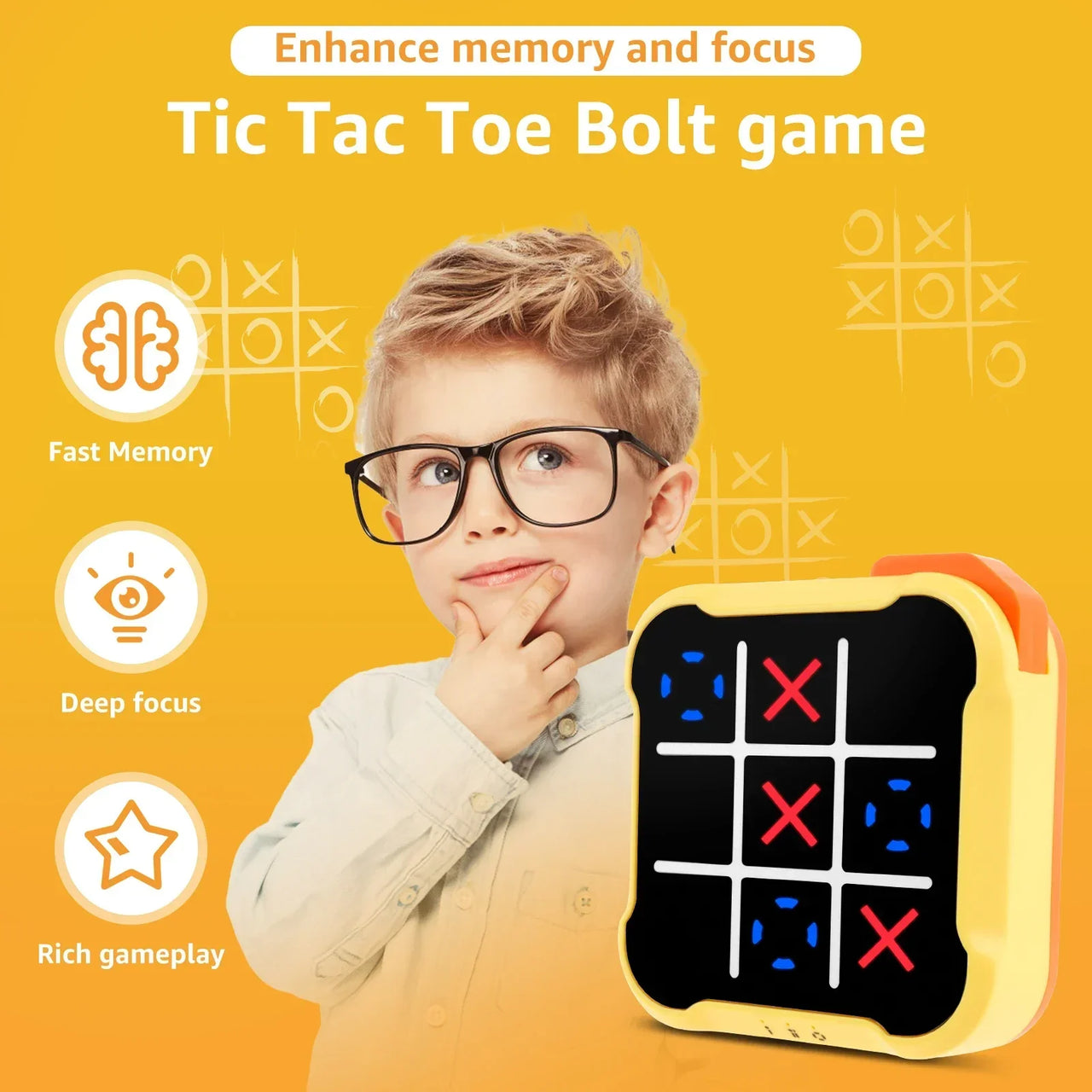 Tic Tac Toe Game™ - Vahvistaa muistia & ongelmanratkaisukykyä - Elektroninen Boter-Kaas & Eggs