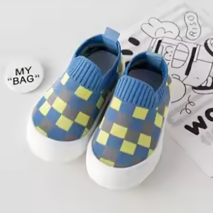 Mini Fashion™ - Ihana ruutukuvio - Joustava slip-on kenkä lapsille