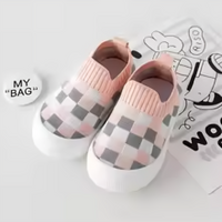 Thumbnail for Mini Fashion™ - Ihana ruutukuvio - Joustava slip-on kenkä lapsille