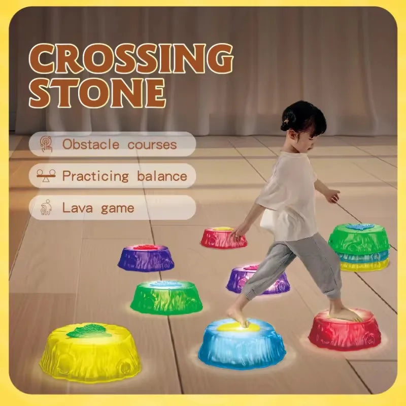 Crossing Stones™ - Hyppiminen ja tasapainottelu - Tasapainokivet valolla