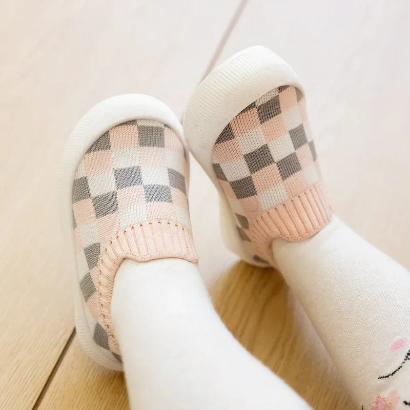Mini Fashion™ - Ihana ruutukuvio - Joustava slip-on kenkä lapsille