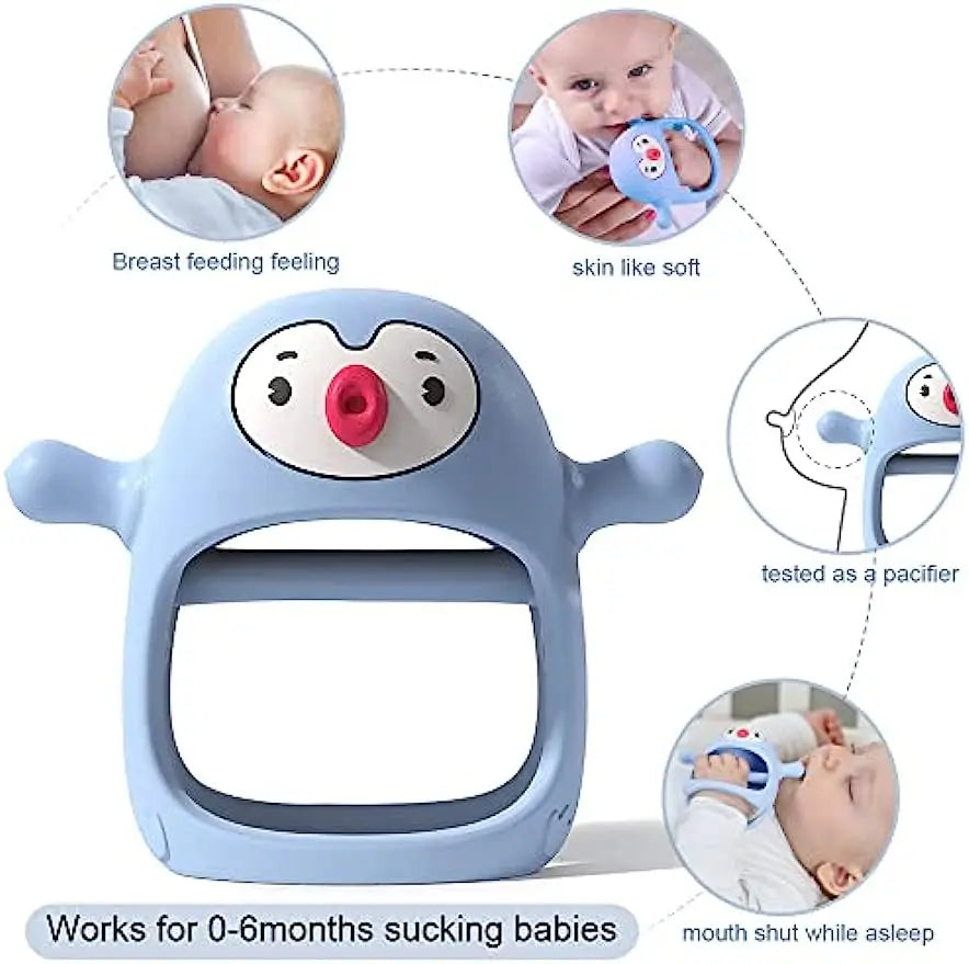 Penguin Teether™ - Rauhoittava ikenille - Silikoni pururengas vauvoille