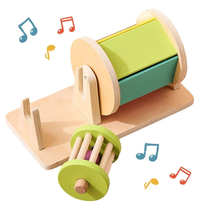 Sensory Drum™ – Värit ja muodot - Puinen Montessori-lelu