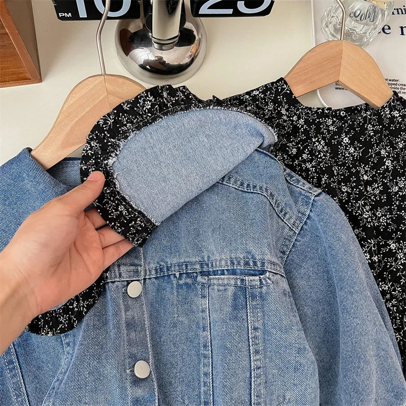 Mini Fashion™ - Lasten farkkutakki + mekko