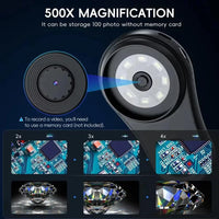 Thumbnail for Pocket Microscope 500X - Pieni & tehokas - Kädessä pidettävä suurennuslasi