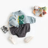 Mini Fashion – Pehmeä fleece villapaita Dino-painatuksella