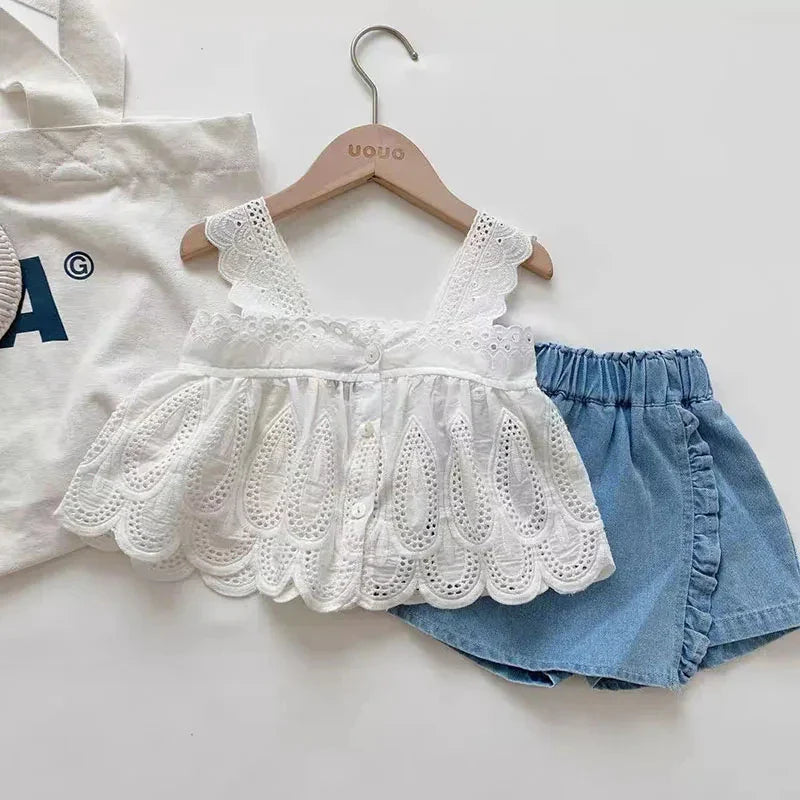 Mini Fashion™ - Söpö pitsinen vaatesetti tytöille