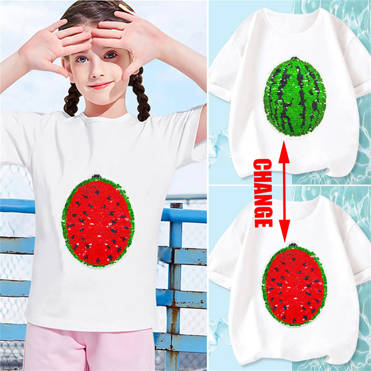 Mini Fashion™ - Kimallus & muutos - Vesimeloni T-paita