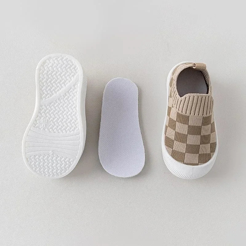 Mini Fashion™ - Ihana ruutukuvio - Joustava slip-on kenkä lapsille