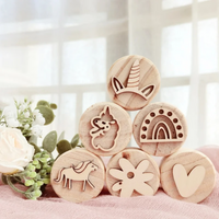 Thumbnail for WoodStamp – Montessori & Luovuus – 6 kpl puisia savileimasimia