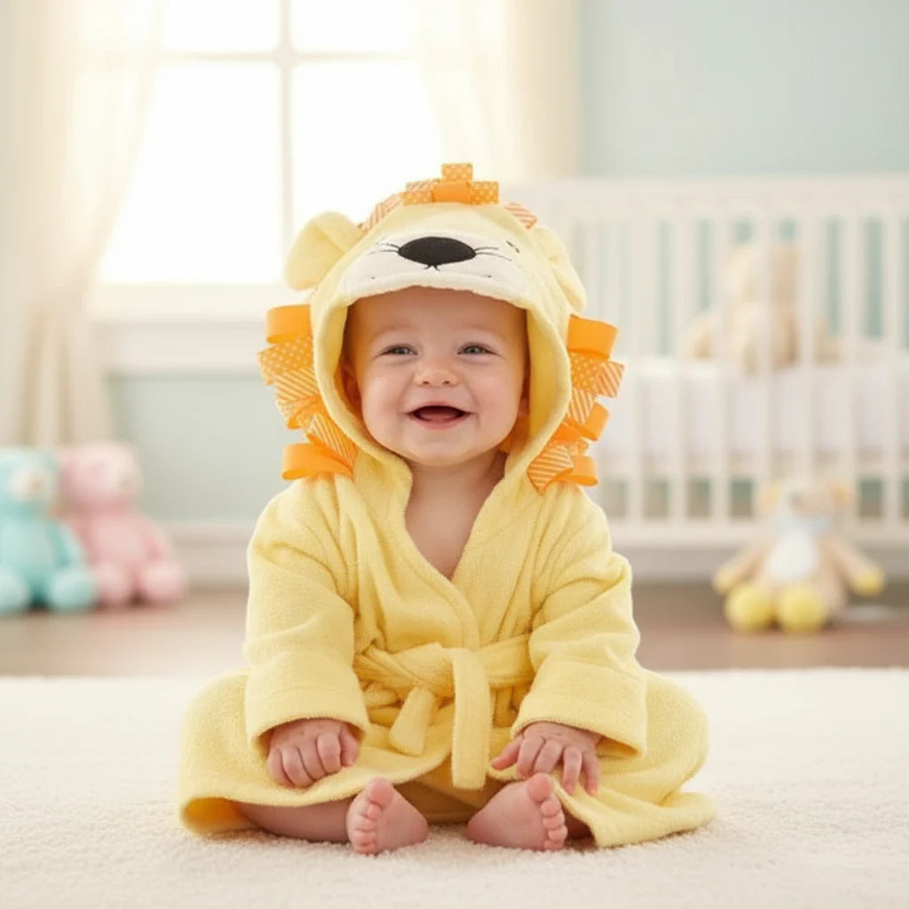 CozyNest – Pehmeä ja imukykyinen – eläinaiheinen kylpytakki