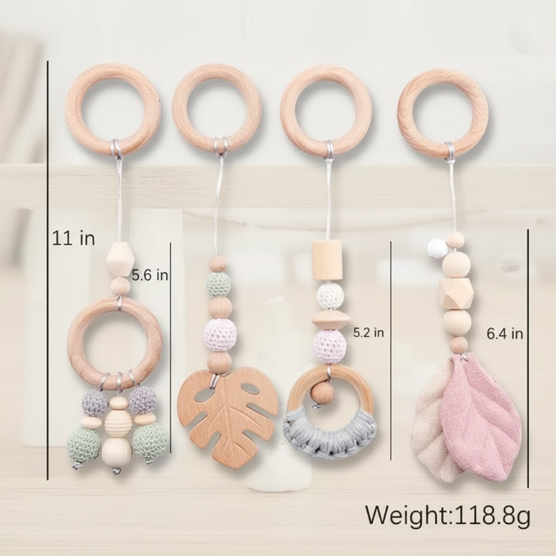 Wooden Baby Rattle Toy – Aistien kehittymistä tukeva ja turvallinen – Vauvojen liikuntatunti