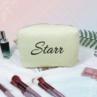 Thumbnail for Striped Name Pouch – Henkilökohtainen ja tyylikäs – meikkipussi