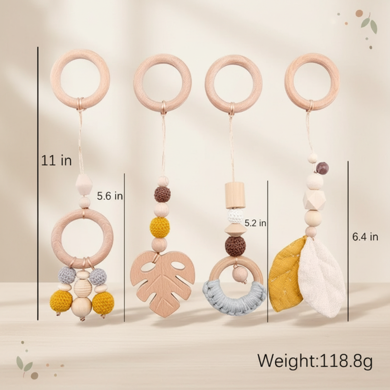 Wooden Baby Rattle Toy – Aistien kehittymistä tukeva ja turvallinen – Vauvojen liikuntatunti
