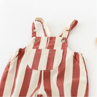 Thumbnail for Striped Overall Romper – Pehmeä ja mukava – Lasten haalari