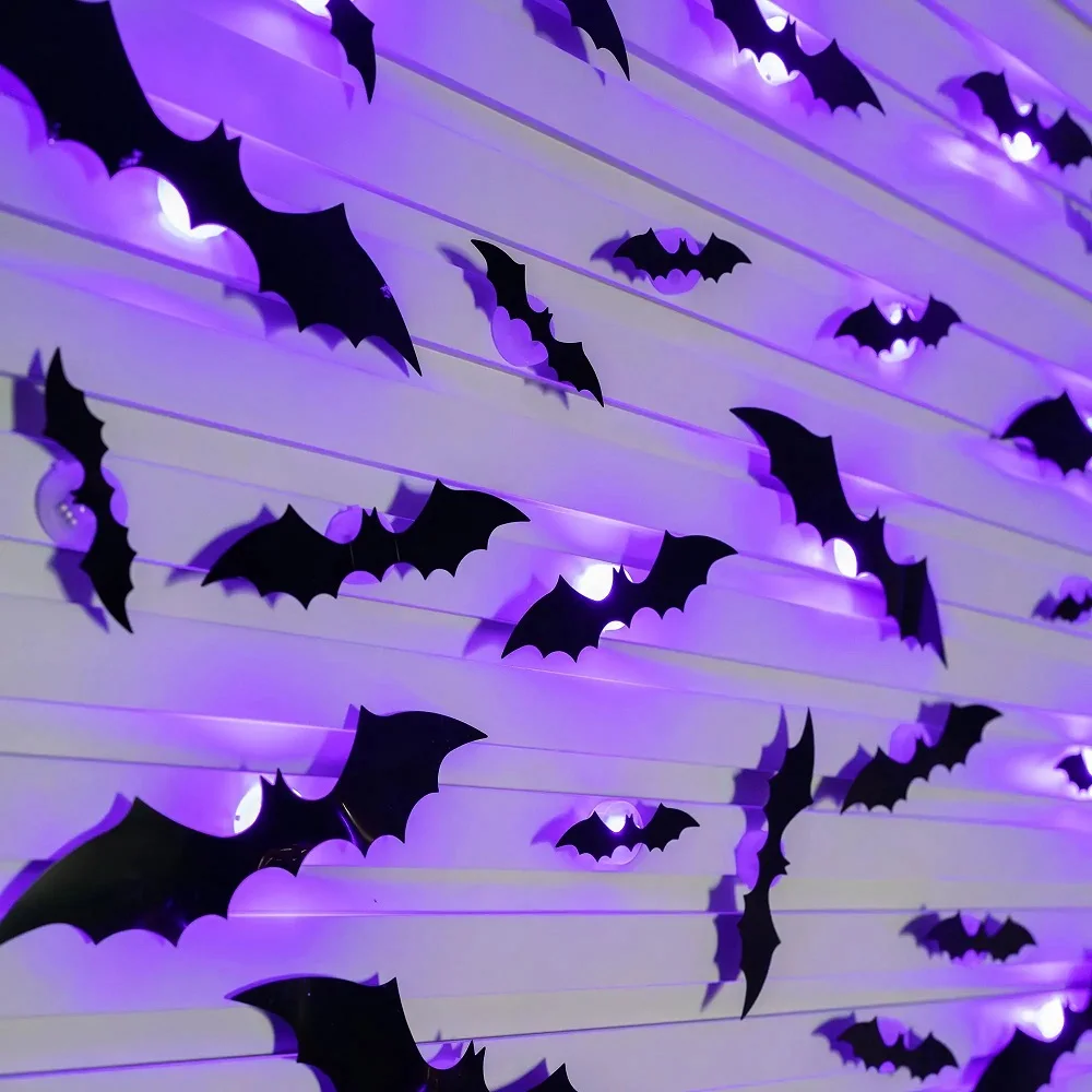 SpookyGlow – Kammottava ja tunnelmallinen – Halloween-lepakko-LED-seinäkoriste