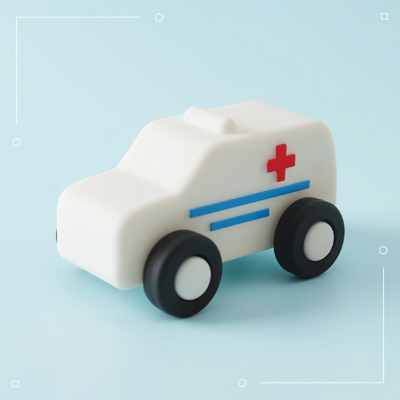 Montessori Silicone Toy Car – Turvallinen ja purulelu – silikoninen puruleluajoneuvo