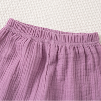 Thumbnail for SoftCharm – Tyylikäs ja mukava – tyttöjen asukokonaisuus, jossa on röyhelöinen yläosa ja pitkät housut