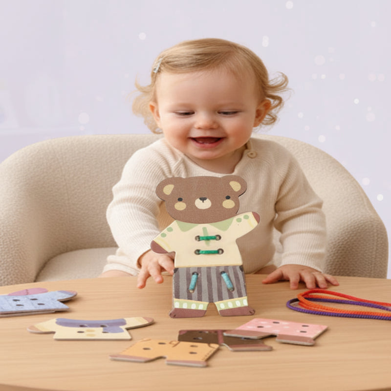 ThreadBear – Söpö ja opettavainen – Montessori-lankaleikkikarhu