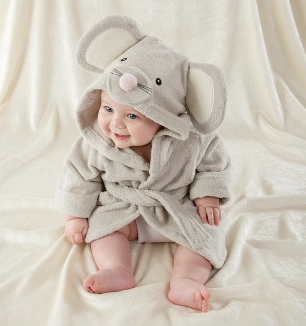 CozyNest – Pehmeä ja imukykyinen – eläinaiheinen kylpytakki