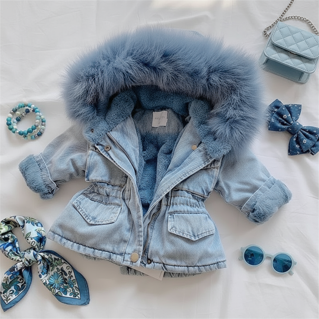FurDream – Denim Look – Talvitakki hupulla