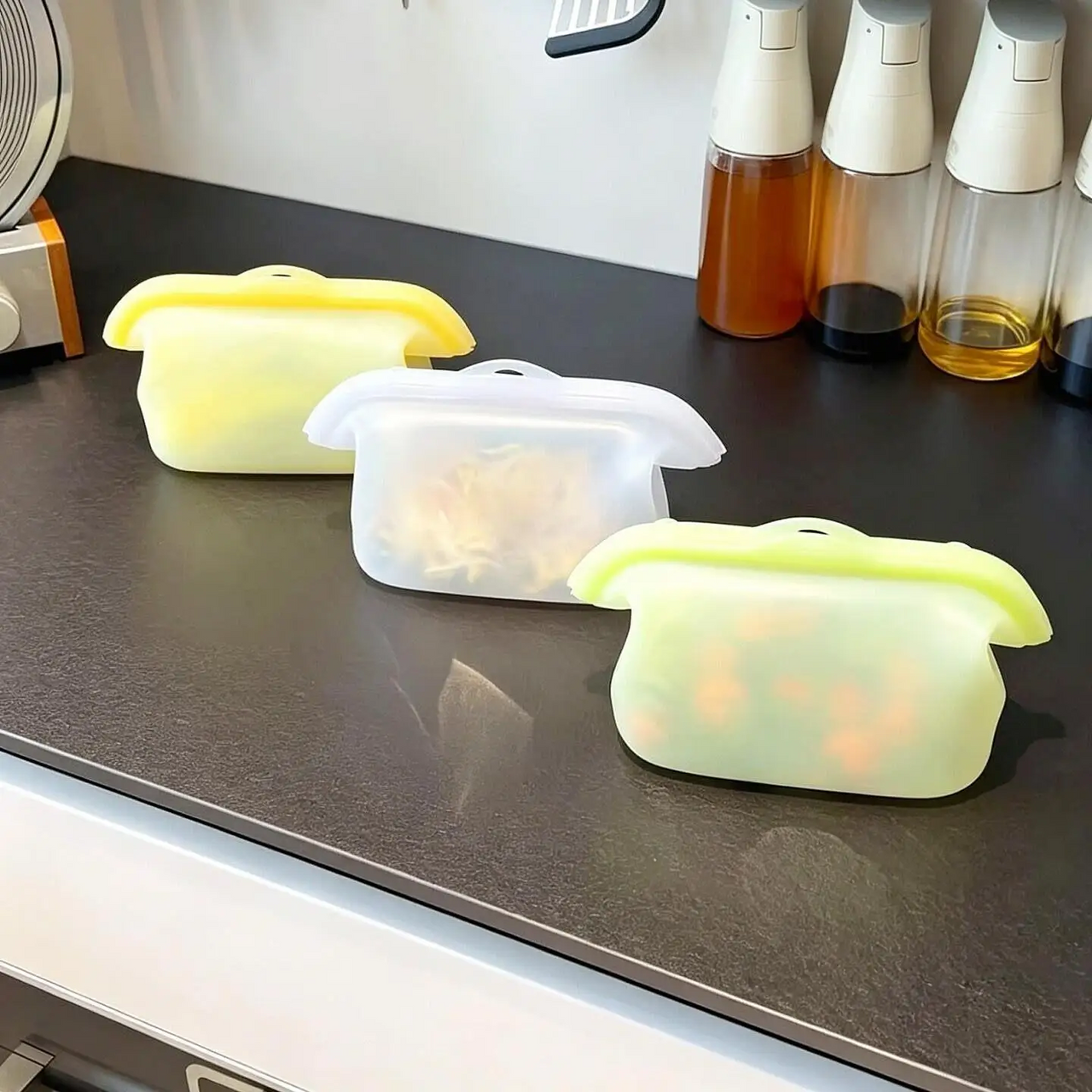 MealSaver – Käytännöllinen ja uudelleenkäytettävä – silikoninen elintarvikkeiden säilytyspussi