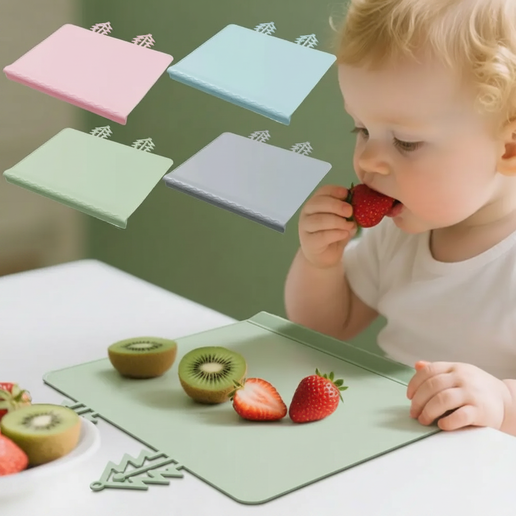 BabySafe – Käytännöllinen ja hygieeninen – silikoninen pöytäliina, jossa on korotettu reuna