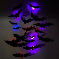 Thumbnail for SpookyGlow – Kammottava ja tunnelmallinen – Halloween-lepakko-LED-seinäkoriste
