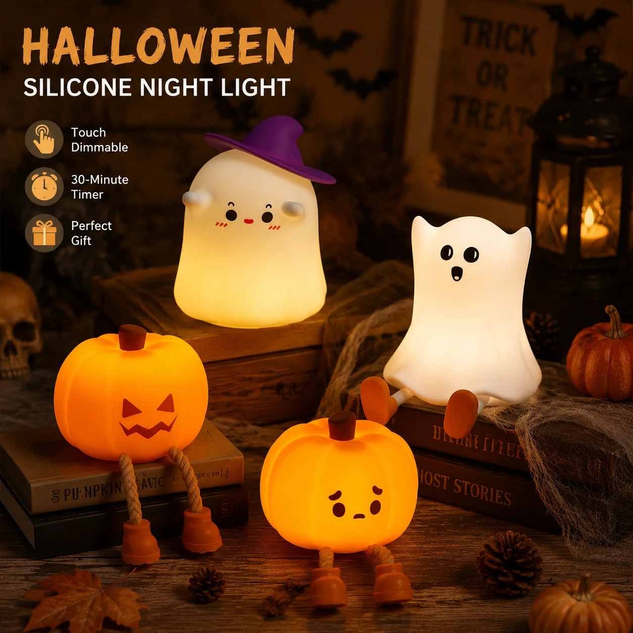 SpookyLamp – Söpö ja tunnelmallinen – Halloween-yövalo