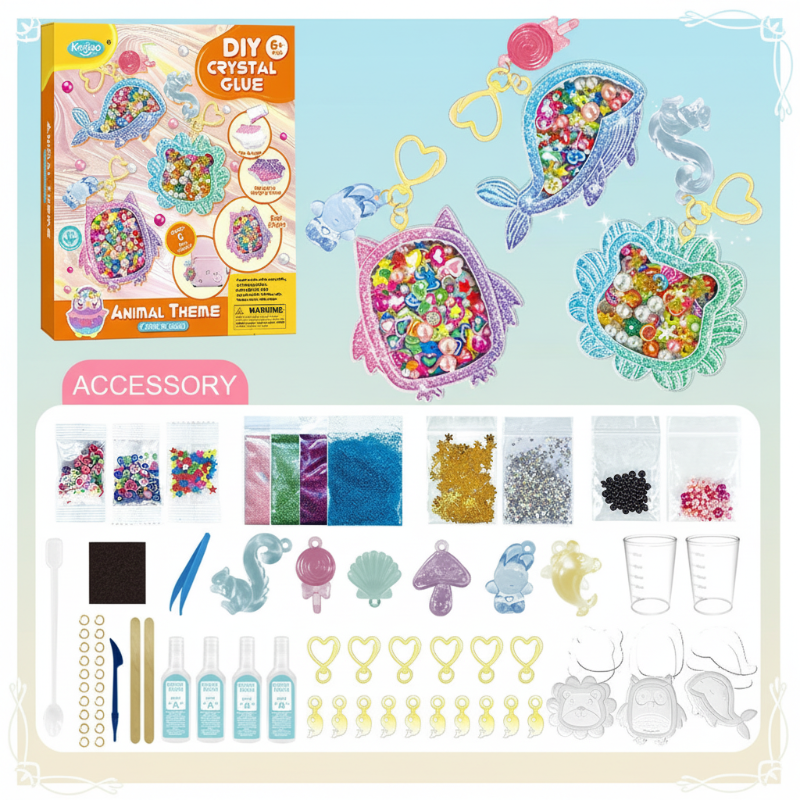 DIY Crystal Keychain Kit – Luova & leikkisä – avaimenperän askartelusetti