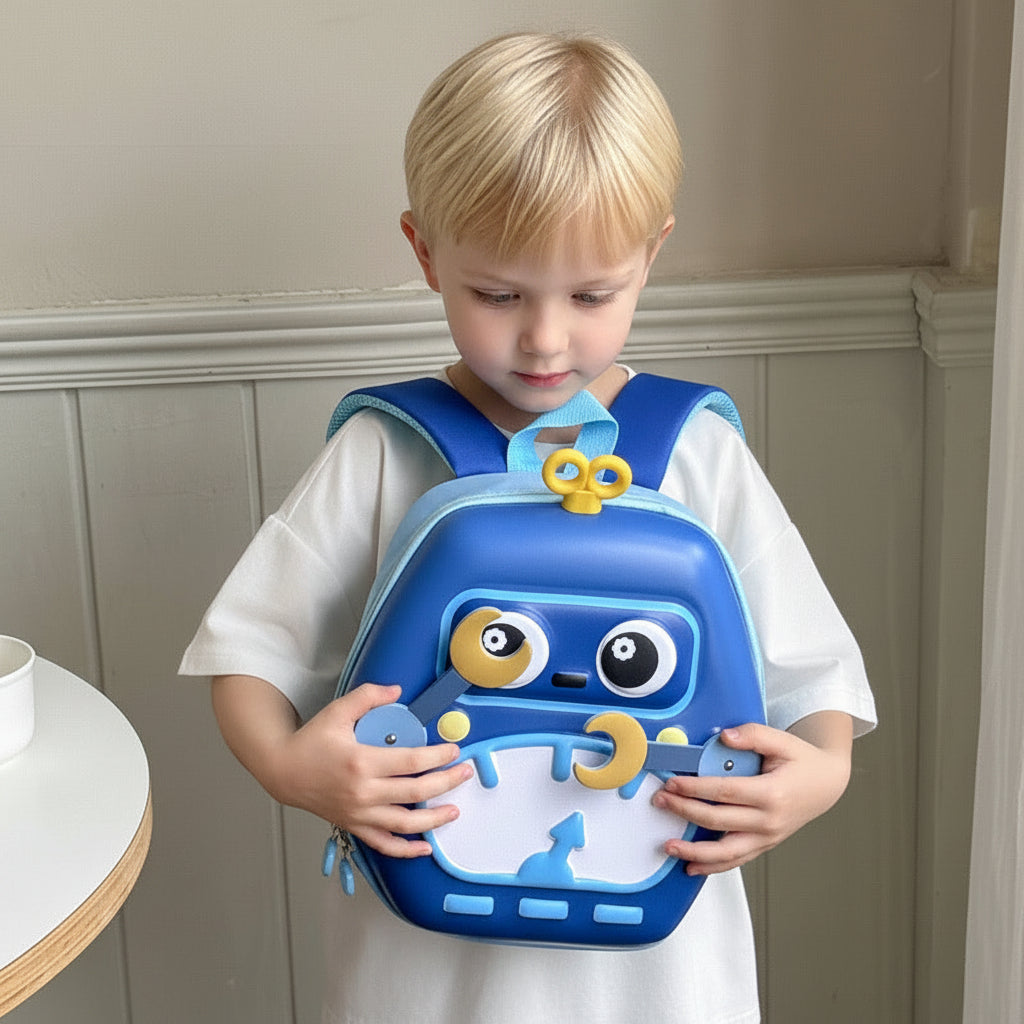 MiniBot – Tyylikäs ja käytännöllinen – lasten reppu, jossa on robottikuvio