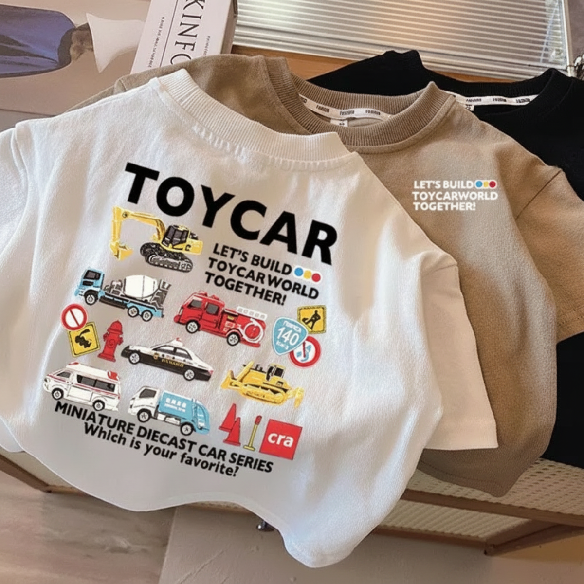 PlayCars – Arjen vaatteet & Pehmeät – Lastenvaatteet, joissa on autokuvio