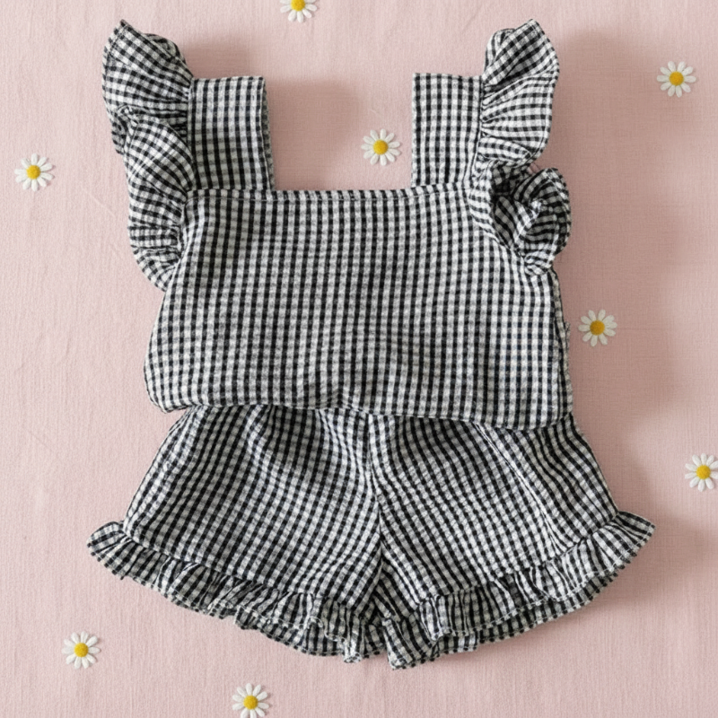 Girls Ruffle Tee – Kevyt ja suloinen – lasten vaatesetti