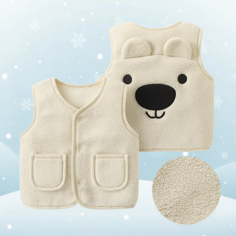 Baby Bear Fleece Vest – Lämmin ja pehmeä – Lasten karhuliivi