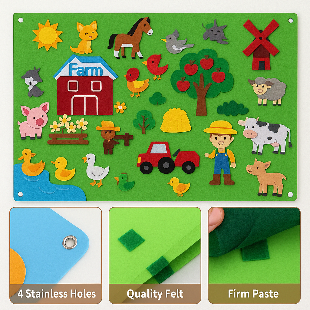 FeltBoard™ - Tutustu ihaniin eläimiin! - Huopataulu