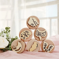 Thumbnail for WoodStamp – Montessori & Luovuus – 6 kpl puisia savileimasimia