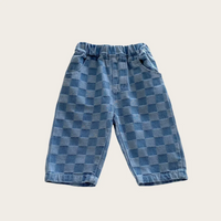Thumbnail for DenimCheck – Mukavat ja trendikkäät – lasten housut, joissa on ruutukuvio