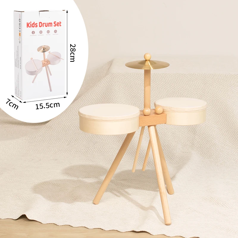 Kids Wooden Drum Toy – Musiikki & Luovuus – Rumpusetti