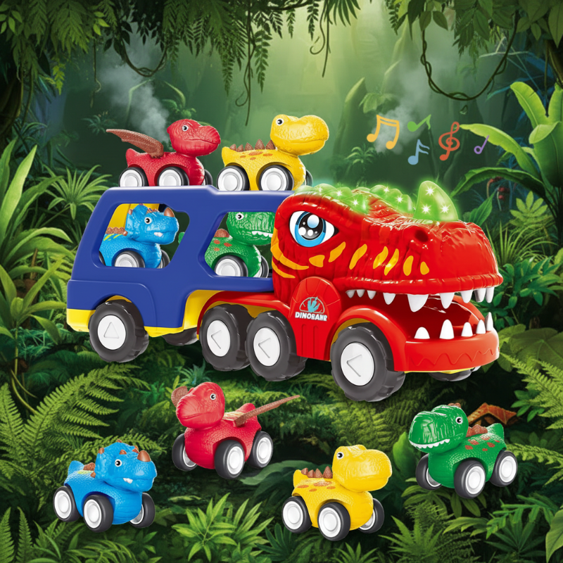 DinoDrive – Luova ja seikkailullinen – 5-in-1-kuorma-autoleikkisetti