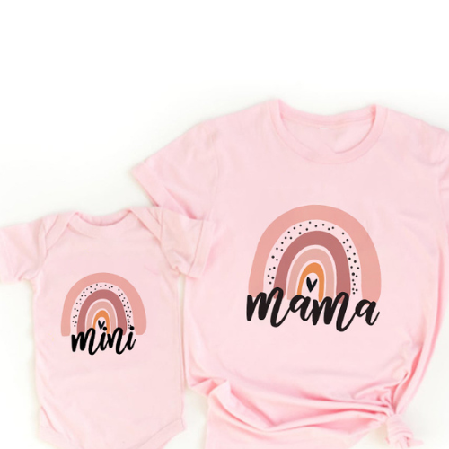 Mini Fashion™ - Äidille ja tyttärelle - Yhteensopiva paita ja body