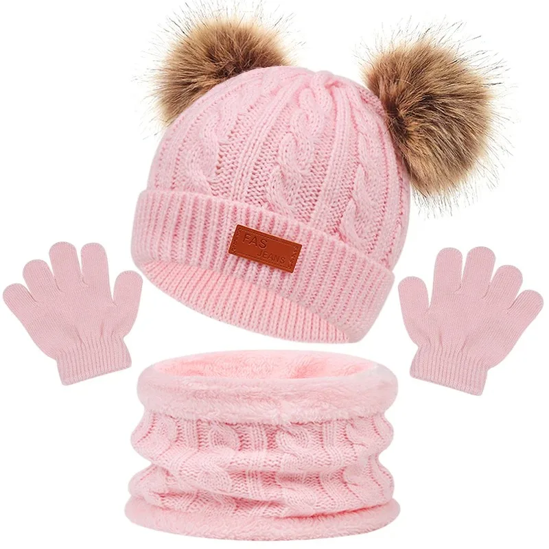 CozyPom –Lämmin & Pehmeä - Talvisetti, jossa on pipo, huivi ja hanskat