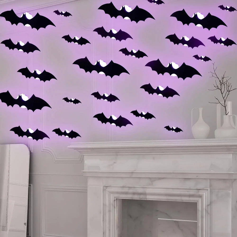 SpookyGlow – Kammottava ja tunnelmallinen – Halloween-lepakko-LED-seinäkoriste