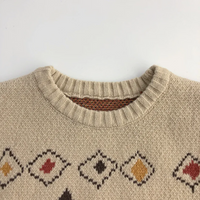 Thumbnail for LittleRetro – Lämmin ja tyylikäs – neulottu lasten villapaita, jossa on timanttikuvio
